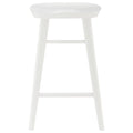 25" White Solid Wood Backless Counter Height Bar Chair