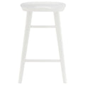 25" White Solid Wood Backless Counter Height Bar Chair