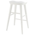 25" White Solid Wood Backless Counter Height Bar Chair