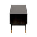 Black Wood and Wicker Media Stand