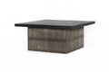 40" Brown Solid Wood Lift Top Pedestal Coffee Table