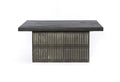 40" Brown Solid Wood Lift Top Pedestal Coffee Table