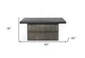 40" Brown Solid Wood Lift Top Pedestal Coffee Table