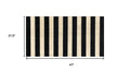 2' X 4' Black and Tan Wide Stripe Washable Floor Mat