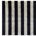 2' X 3' Black and Tan Wide Stripe Washable Floor Mat