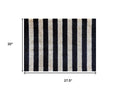 2' X 3' Black and Tan Wide Stripe Washable Floor Mat