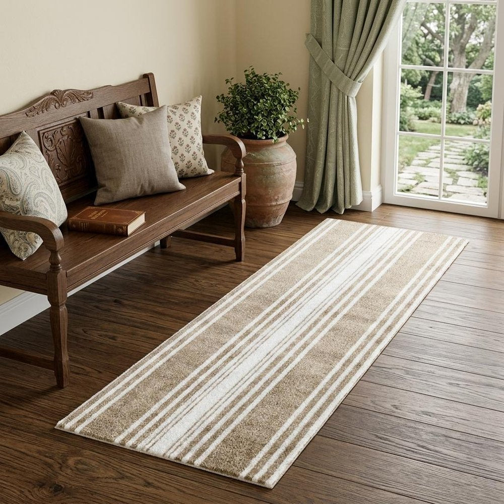 2' X 6' Sandy Shores Regatta Stripe Washable Runner Rug