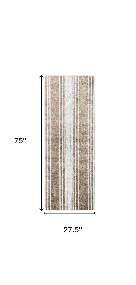 2' X 6' Sandy Shores Regatta Stripe Washable Runner Rug