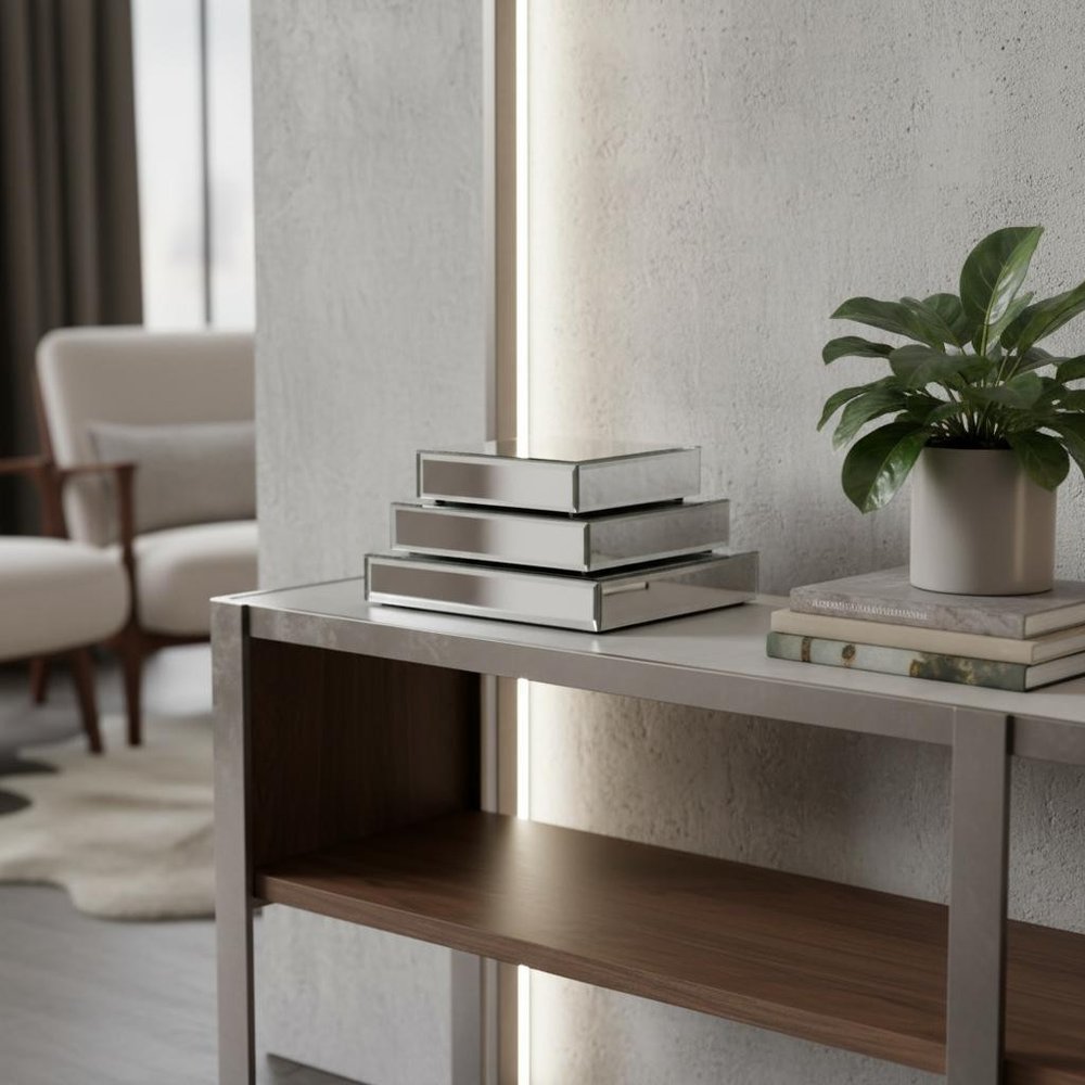 Set of Three Mirrored Rectangular Display Platforms