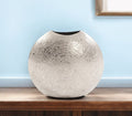 10" Silver Cylinder Aluminum Table Vase