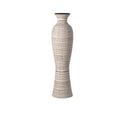 31" Beige And Brown Striped Bud Ceramic Floor Vase