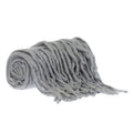 Gray Knitted Acrylic Solid Color Reversable Throw