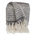 Super Soft Gray and White Chevron and Striped Handloomed Throw Blanket