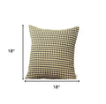 Set of Two 18" Yellow and Black Houndstooth Fabric Throw Pillows