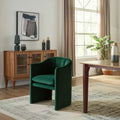 Green Upholstered Velvet Dining Arm Chair