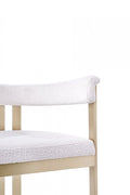 Beige and Gold Upholstered Velvet Slat Back Dining Arm Chair