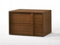 19" Solid Wood and Wood Two Drawer Nightstand