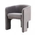 24" Dark Slate Gray Velvet Barrel Chair