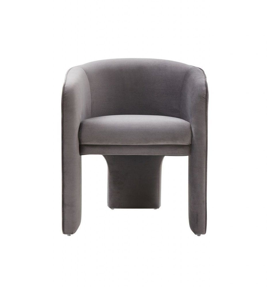 24" Dark Slate Gray Velvet Barrel Chair