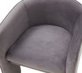 24" Dark Slate Gray Velvet Barrel Chair