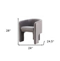 24" Dark Slate Gray Velvet Barrel Chair