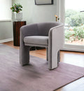 24" Dark Slate Gray Velvet Barrel Chair