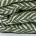 55" X 70" Moss Green And White Cotton Blend Woven Herringbone Plush Throw Blanket with Tassels