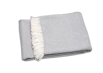 Light Gray Mini Dot Fringed Throw Blanket