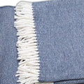 Navy Blue Mini Dot Fringed Throw Blanket