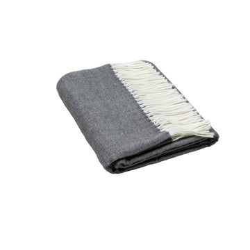 Dark Gray Soft Acrylic Herringbone Throw Blanket