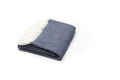 50" X 60" Navy Blue And White Woven Herringbone Plush Throw Blanket