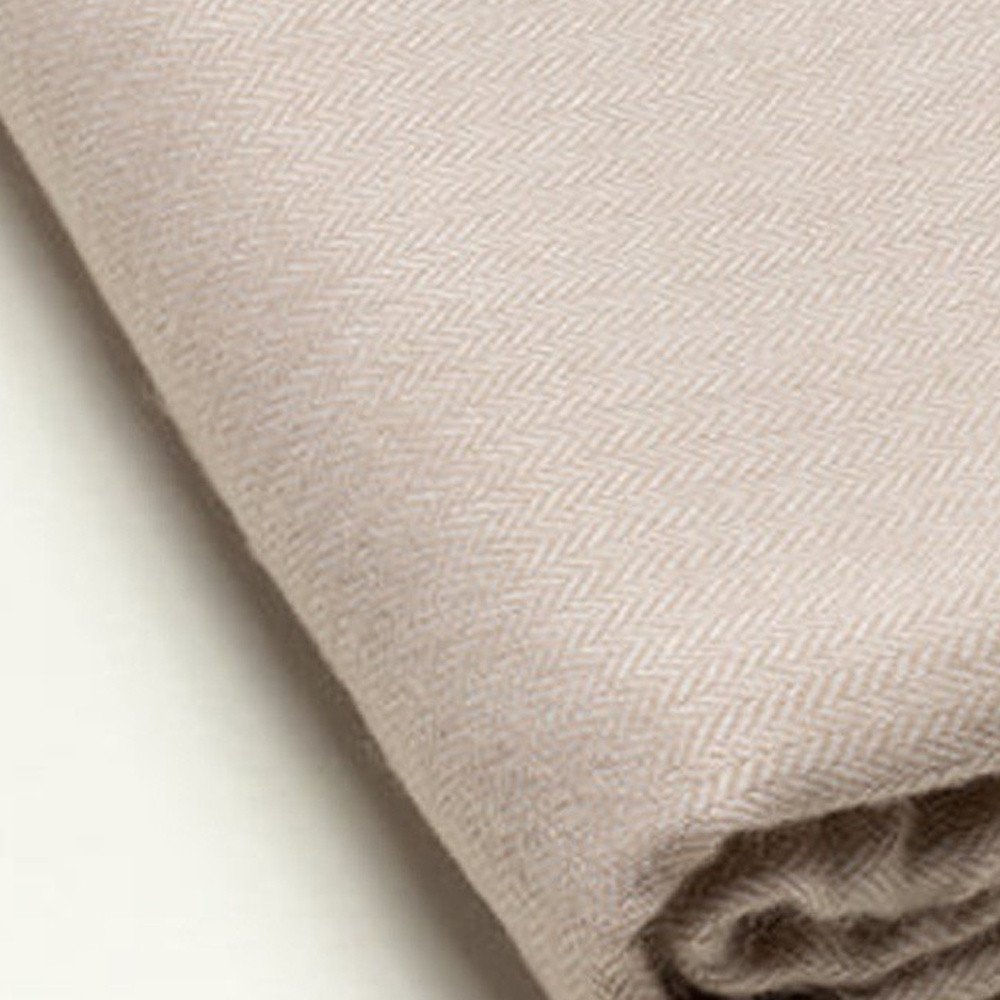 50" X 60" Light Brown Woven Herringbone Plush Throw Blanket with Tassels