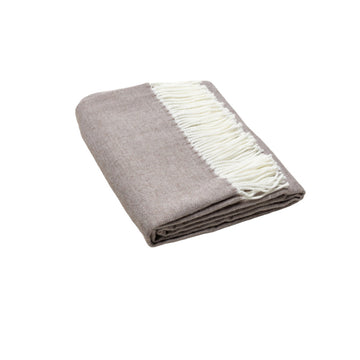 Light Taupe Soft Acrylic Herringbone Throw Blanket