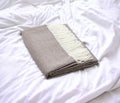 50" X 60" Taupe Woven Herringbone Plush Throw Blanket