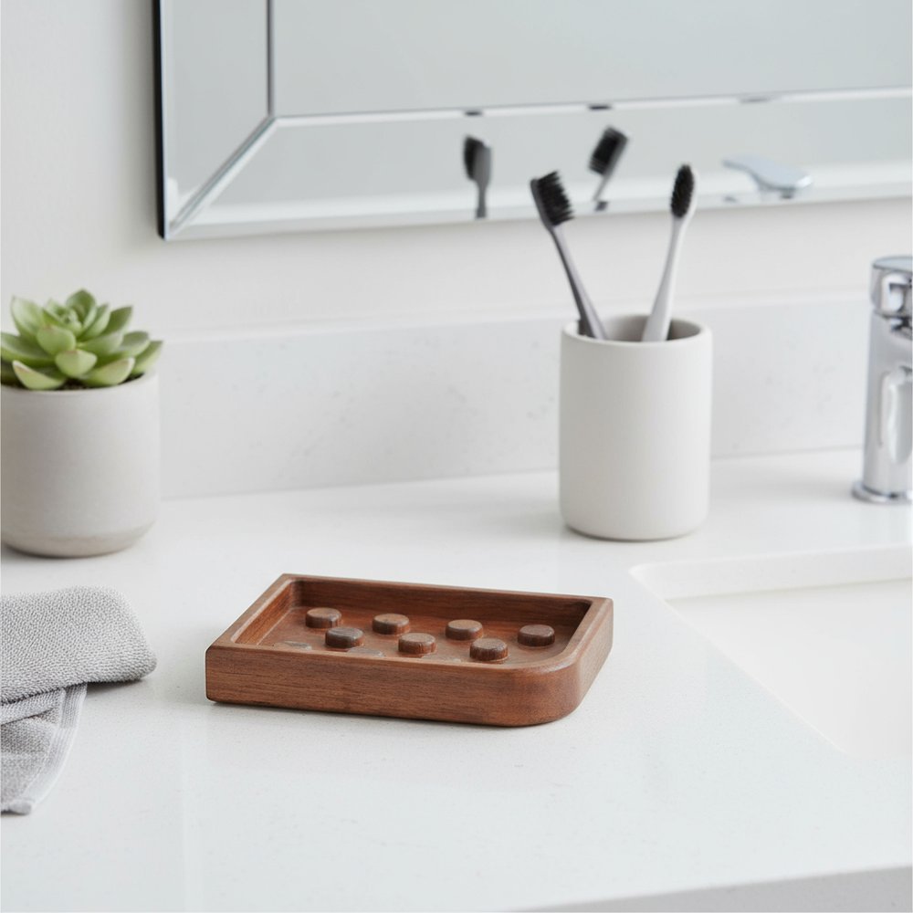 Designer Genuine Teak Soap Dish