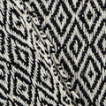 52" X 67" Black And Beige Geometric Diamond Throw Blanket with Tassels