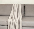 67" X 52" Beige And Taupe Cotton Woven Striped Throw Blanket with Fringe