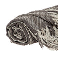 Brown and Taupe Striped Woven Handloom Throw
