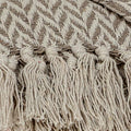 Multi Beige Herringbone Woven Handloom Throw
