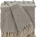 Tufted Beige Fringed Woven Handloom Throw