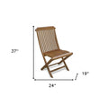 24" Brown Solid Wood Indoor Outdoor Deck Chair