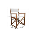 23" White and Natural Wood Solid Wood Indoor Outdoor Director Chair
