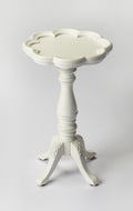 Cottage White End Table - Floral Design