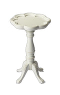 Cottage White End Table - Floral Design