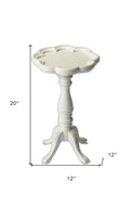 Cottage White End Table - Floral Design