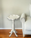 Cottage White End Table - Floral Design