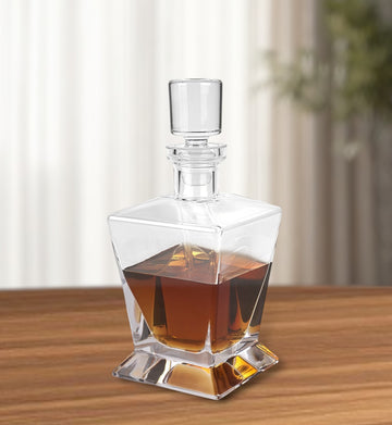 Clear Crystal Angular Shape Stemless Decanter