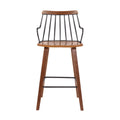 26" Brown Manufactured Wood and Iron Counter Height Bar Chair