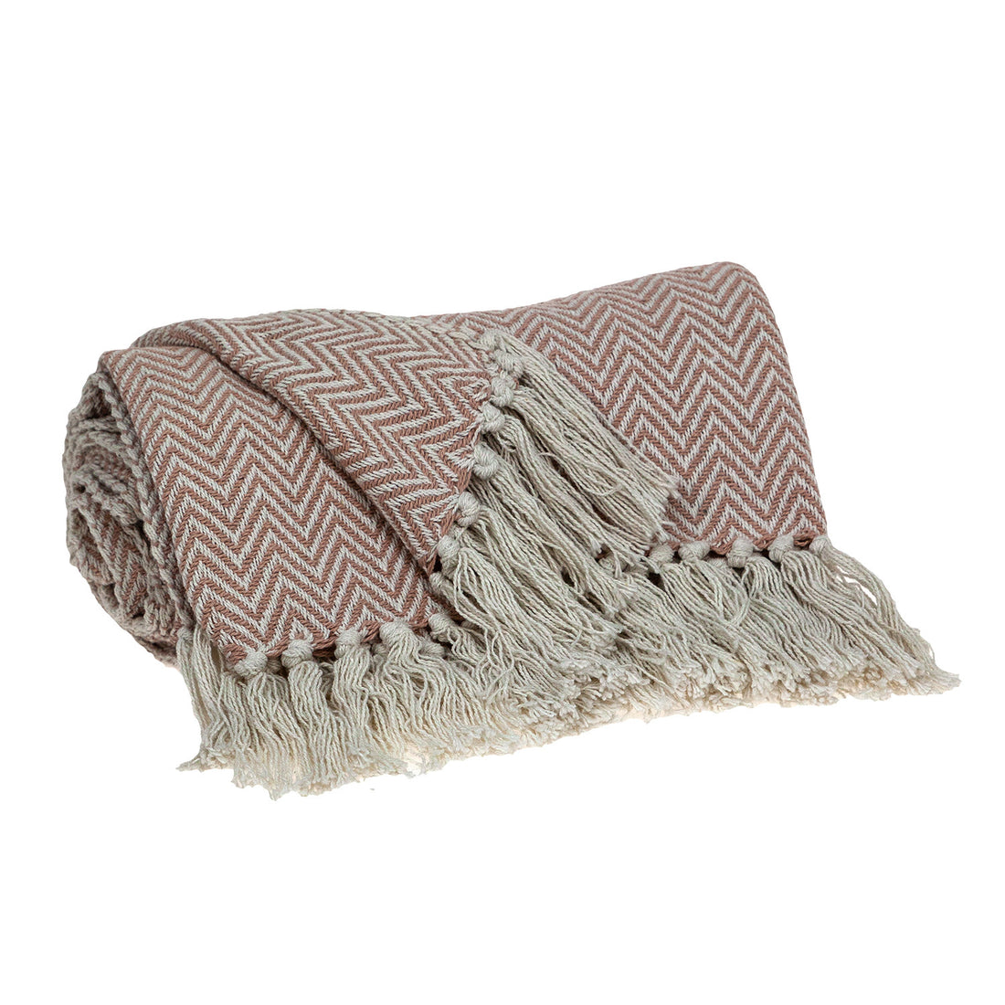 Pink Woven Cotton Solid Color Reversable Throw