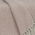 Pink Woven Cotton Solid Color Reversable Throw